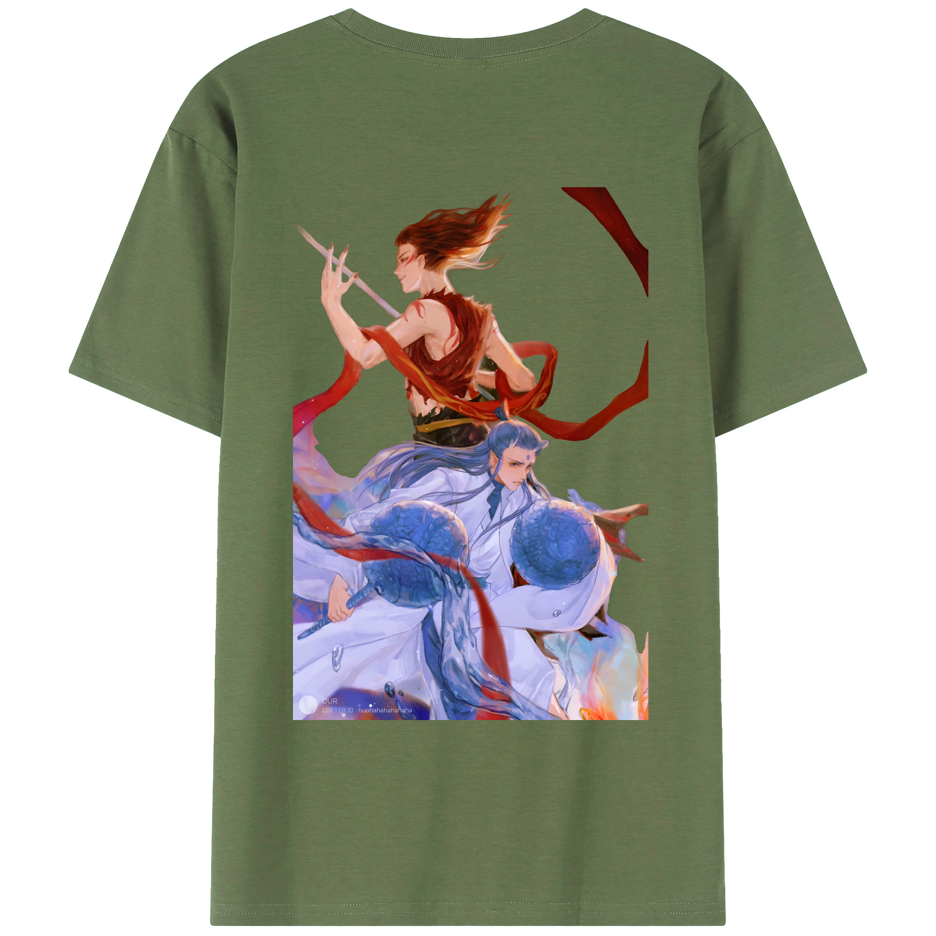 （画像用） Ne Zha 2 ナタ 魔童の大暴れ 綿100％ メンズ半袖Tシャツ（バックプリント） 通気性